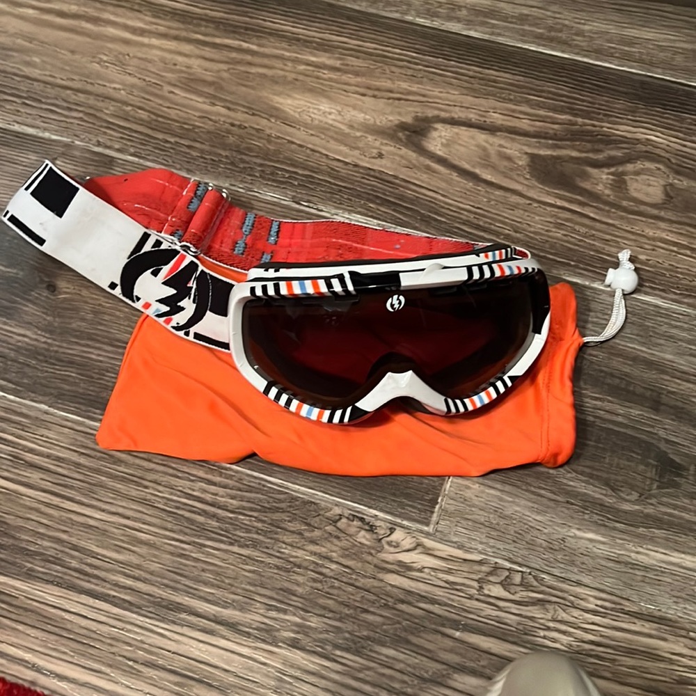 White orange electric googles